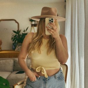 Zara ribbed tie tank